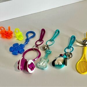 1980s bell charms clips toy collectible plus soother pacifier from the 90s